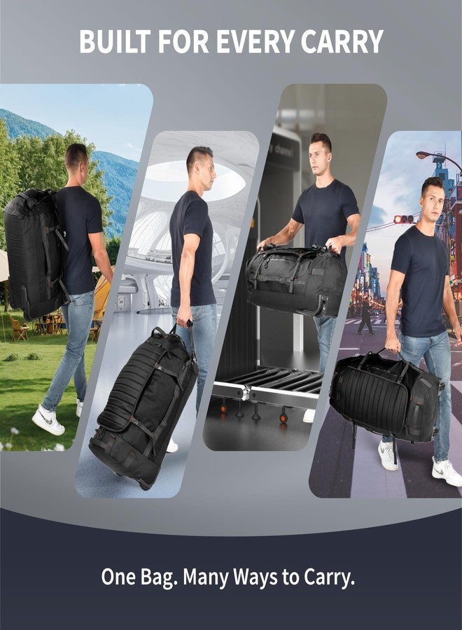 RTT Rolling Duffle Bag with Wheels - 86L Extra Large Travel Duffel, Foldable & Waterproof Checked Luggage for Men, Camping, Sports, Long Trips - Image 4